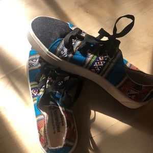 Converse style Andean print shoes